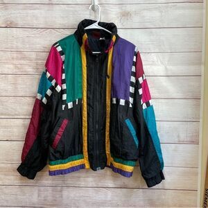 VINTAGE NORTHERN STYLE COLOR BLOCK WINDBREAKER